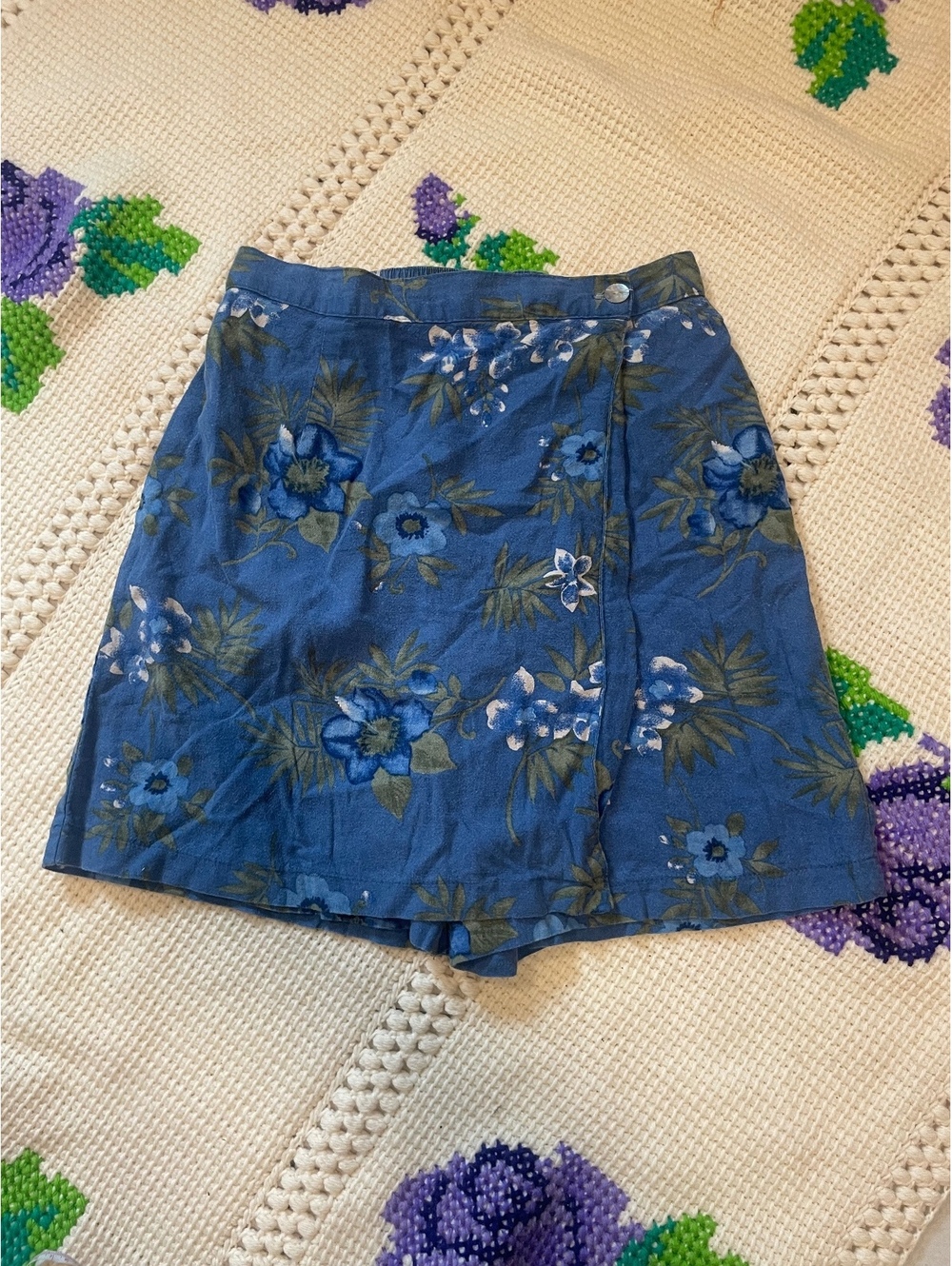 Vintage y2k 90s cottagecore prarie clean girl coastal grandma floral mini skort